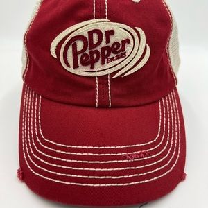 Dr. Pepper Red/White Strapback Baseball Hat Cap.
